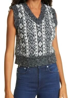 Rag & Bone Alpaca Blend Sweater Vest Womens XS Academia Warm Soft Preppy Holiday